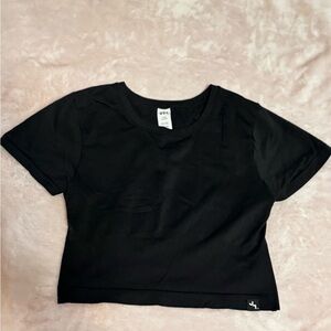 Joy Lab Black Cut-Out Back Cropped Tee – Size Large